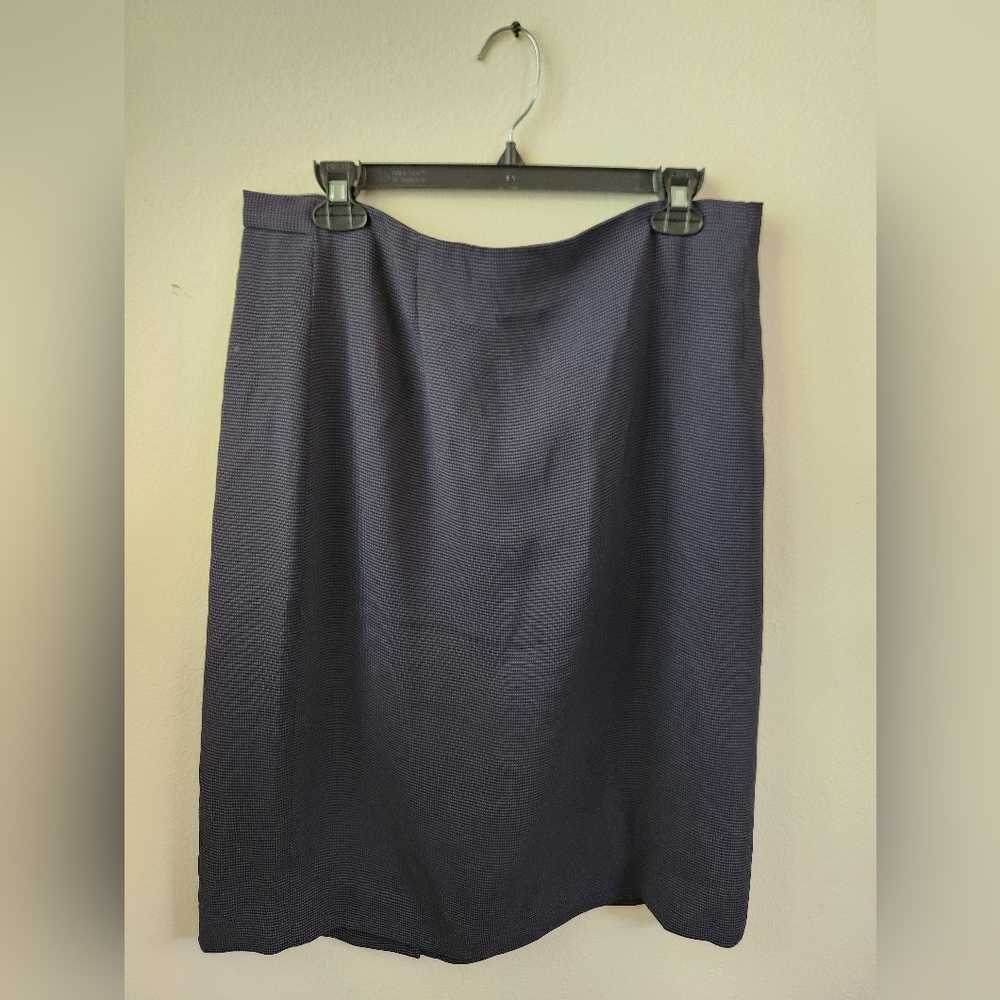 Vintage Garfield & Marks Women's Straight Skirt Navy Purple Checks‎ Size 14